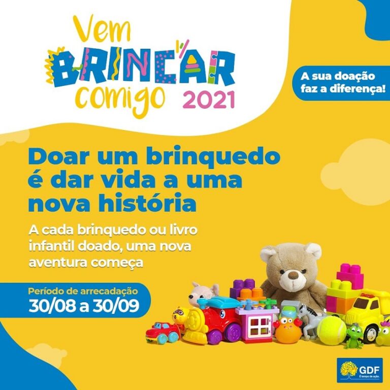 Banner da campanha Vem Brincar Comigo 2021