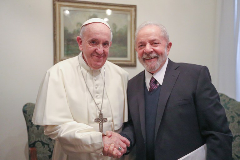 Encontro entre o Papa Francisco e o presidente Lula no Vaticano, em fevereiro de 2020. Foto: Ricardo Stuckert / PR