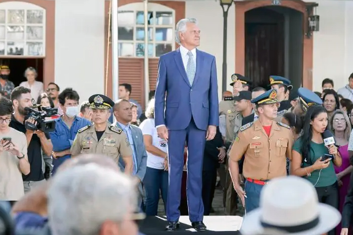 Governador Ronaldo Caiado durante transferência da capital do Estado para a cidade de Goiás | Foto: Lucas Diener