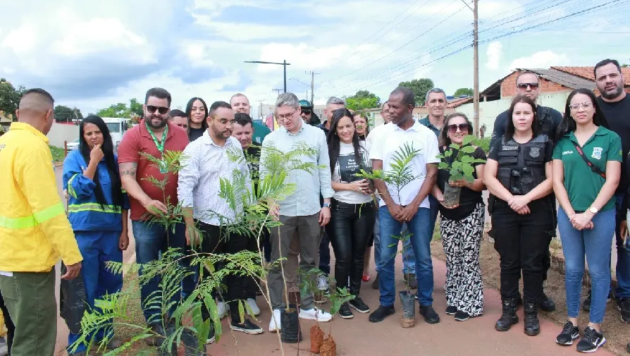 Duas mil mudas são plantadas em Águas Lindas de Goiás durante edição Virada Ambiental, programa da UFG em parceria com o governo estadual  / Beto Castanheiro