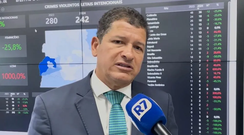 Secretário de Segurança Pública do DF, Sandro Avelar / Reprodução / Record TV