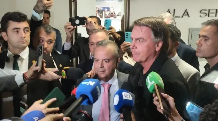 Jair Bolsonaro, após almoço com parlame tares de oposição no Senado / Reprodução 