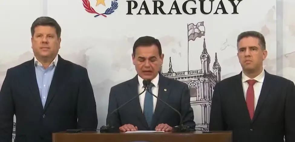 Chanceler do Paraguai, Rubén Ramírez, em coletiva de imprensa sobre suposta invasão da Abin / Reprodução / Divulgação