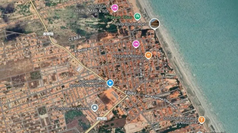 Ceará e Rio Grande do Norte disputam área no litoral / Google Maps / Reprodução
