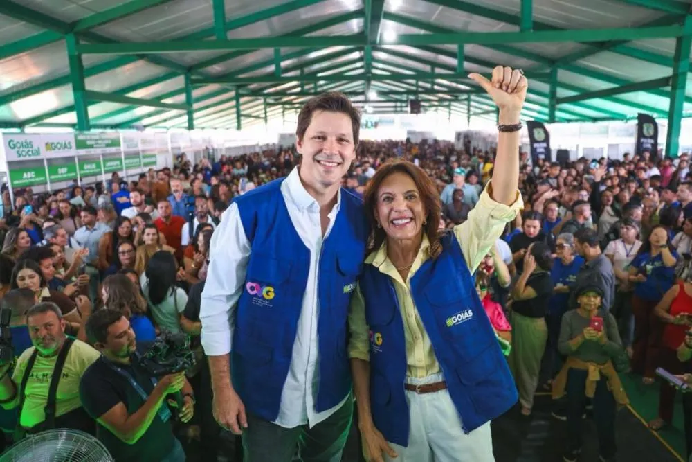 Gracinha Caiado e Daniel Vilela durante edição do Goiás Social em Cidade Ocidental (Foto: Hegon Corrêa)