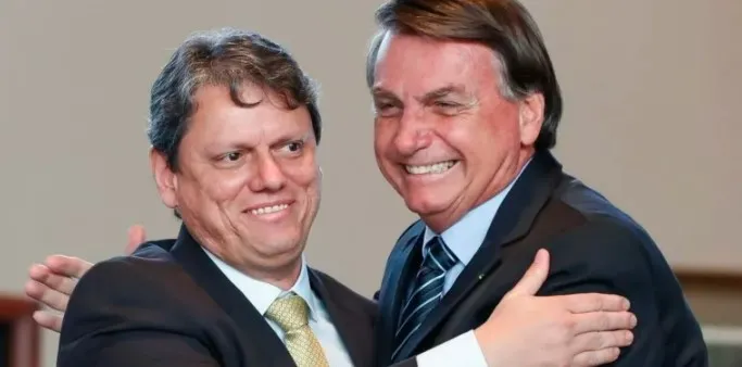 Tarcísio de Freitas e Jair Bolsonaro (Crédito: Alan Santos/PR)