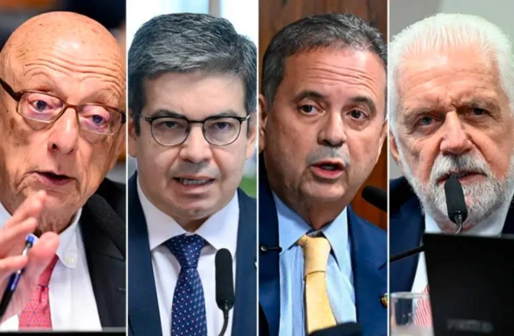 Os senadores Esperidião Amin, Randolfe Rodrigues, Rogério Marinho e Jaques Wagner: posições divergentes - Foto: Agência Senado