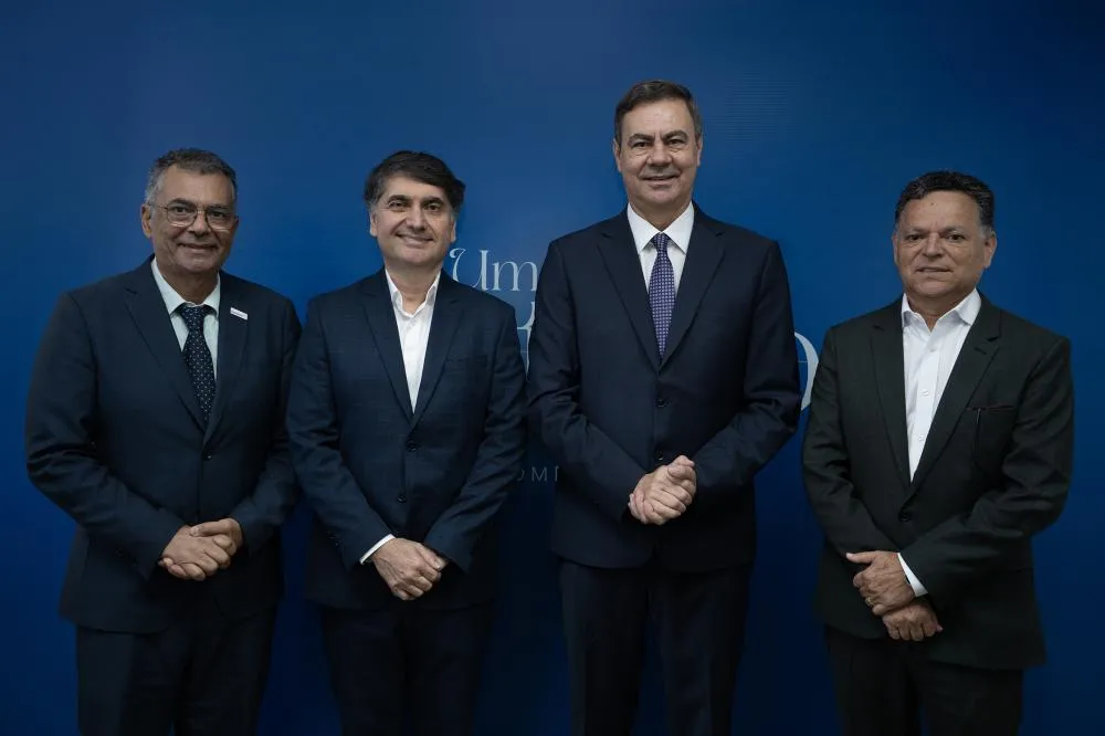 Vice-Presidente Financeiro: Joaquim Pereira Dos Santos, 1° Vice-Presidente: Sebastião Eduardo Abritta Aguiar, Presidente José Aparecido Freire e o 3° Vice-Presidente: Ovídio Maia Filho - Foto: Cristiano Costa/Fecomércio-DF