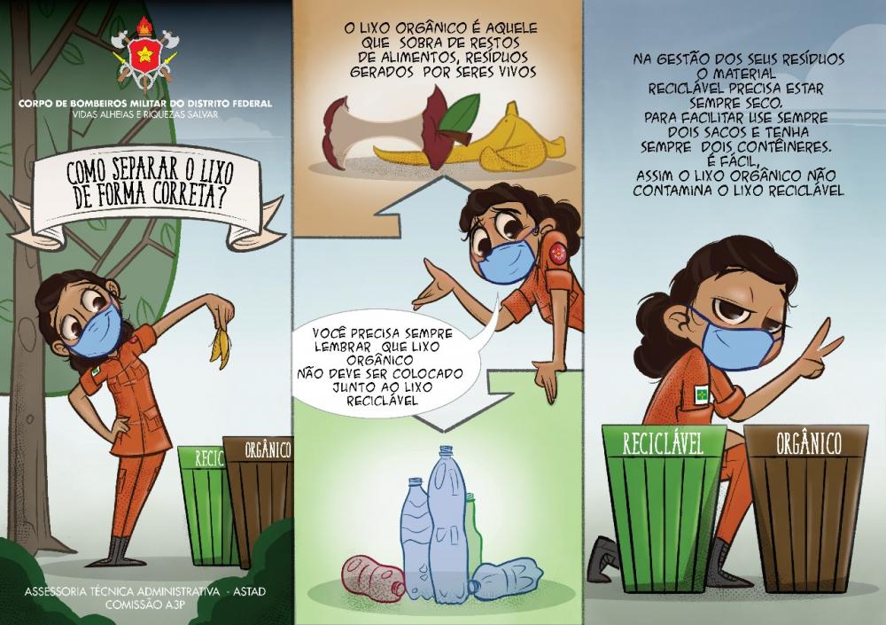 A cartilha faz parte das ações dos bombeiros voltadas às práticas sustentáveis | Arte: Divulgação/CBMDF