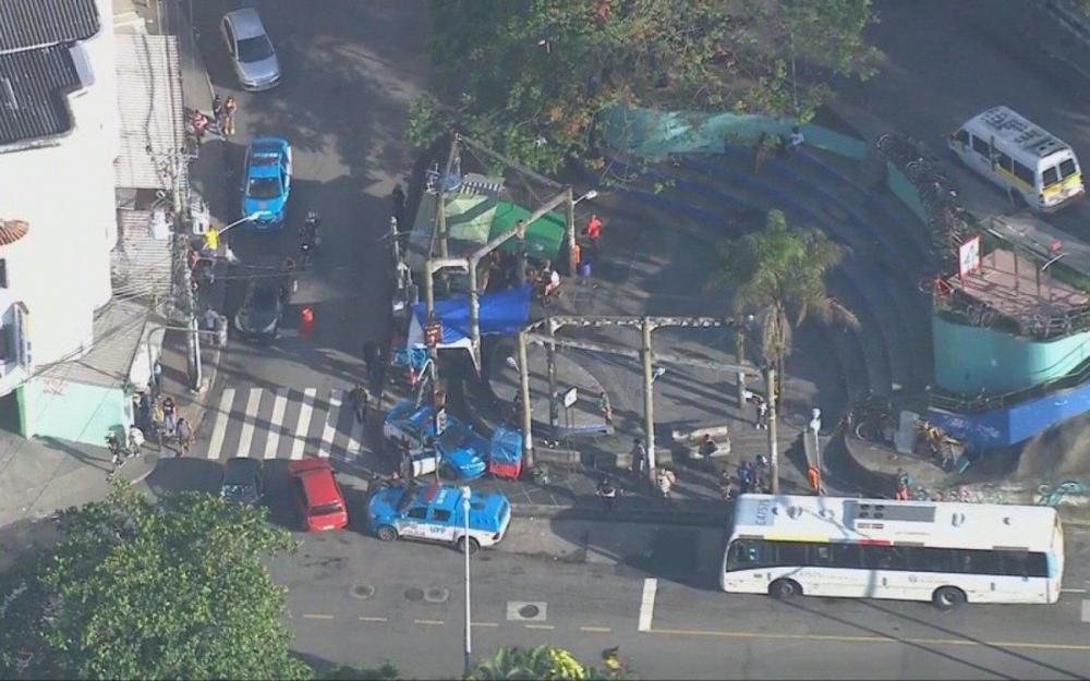 Policiamento foi reforçado no Vidigal após confronto Foto:Reprodução/ TV Globo