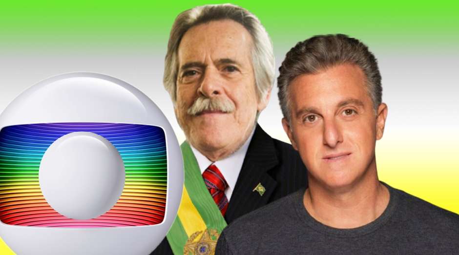 José de Abreu com a faixa presidencial em montagem que circula nas redes sociais: Globo e Huck viram alvo do ator militante de esquerda Foto: Fotomontagem: Blog Sala de TV