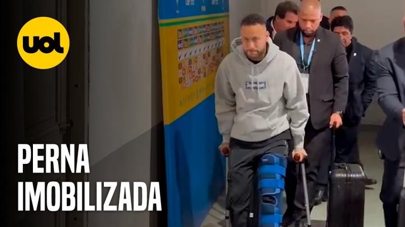 NEYMAR DEIXA ESTÁDIO DE MULETAS APÓS LESÃO NA DERROTA DO BRASIL PARA O URUGUAI